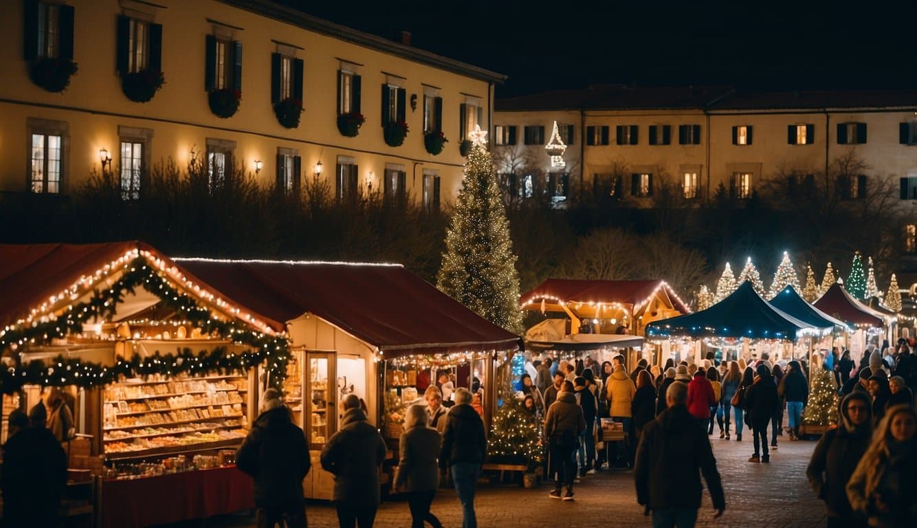 The ChristmasVille Christmas Markets in Rock Hill, South Carolina, are bustling with festive activity in 2024. Vendors are selling holiday goods, and the air is filled with the sounds of carolers and the scent of hot cocoa