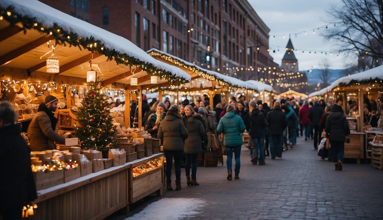 The Denver Christkindl Market bustles with festive stalls and twinkling lights, as visitors browse for unique gifts and savor traditional German treats