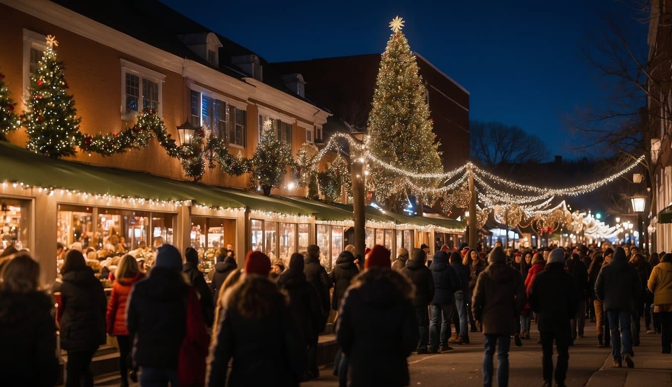 The Holiday Festival and Parade of Lights in Maine is bustling with colorful Christmas markets, twinkling lights, and festive decorations in 2024