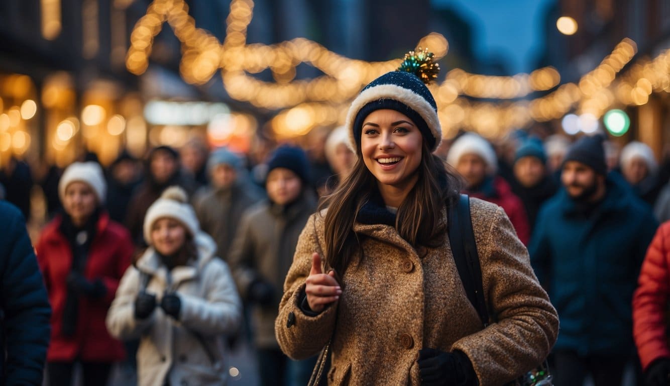 The festive Christmas parade winds through the Maine streets, with colorful floats and marching bands. The Christmas markets bustle with shoppers and twinkling lights