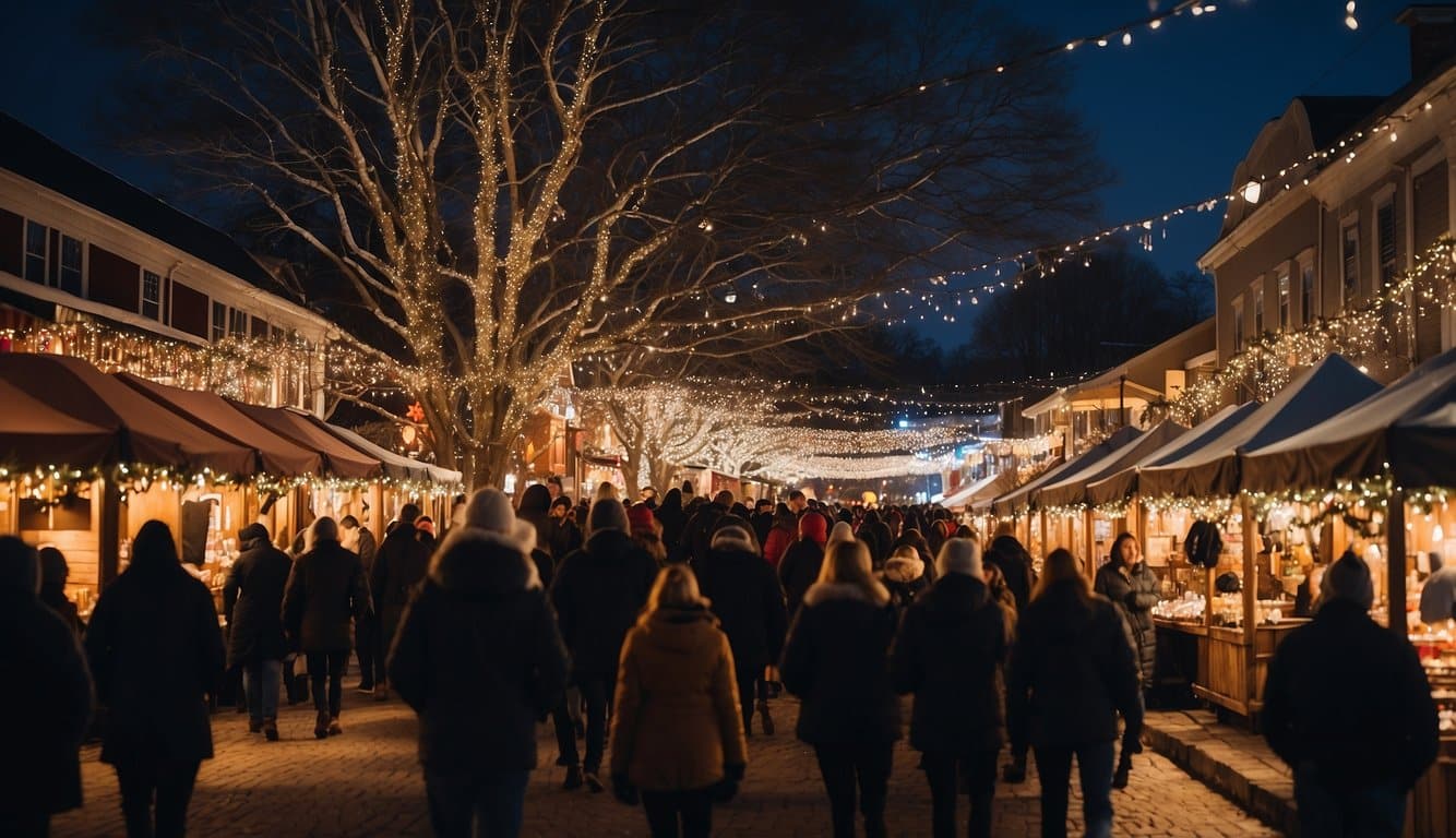 The festive piazza is adorned with twinkling lights and colorful stalls selling handmade crafts and delicious holiday treats. The air is filled with the sound of joyful carolers and the scent of warm spiced cider