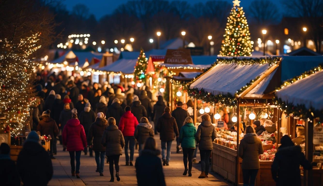 The Springfield Yuletide Festival Christmas Markets in Ohio 2024 are bustling with festive activity. Vendors sell handmade crafts and seasonal treats under twinkling lights and colorful decorations