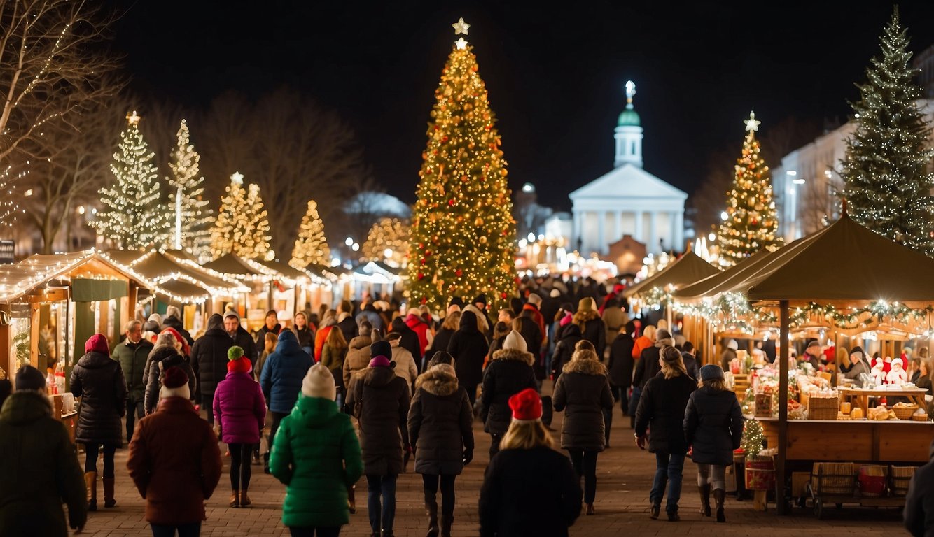 The Dayton Winter Festival Christmas Markets in Ohio 2024 are bustling with festive activity, with colorful stalls selling holiday treats and gifts, twinkling lights adorning the trees, and joyful carolers filling the air with music