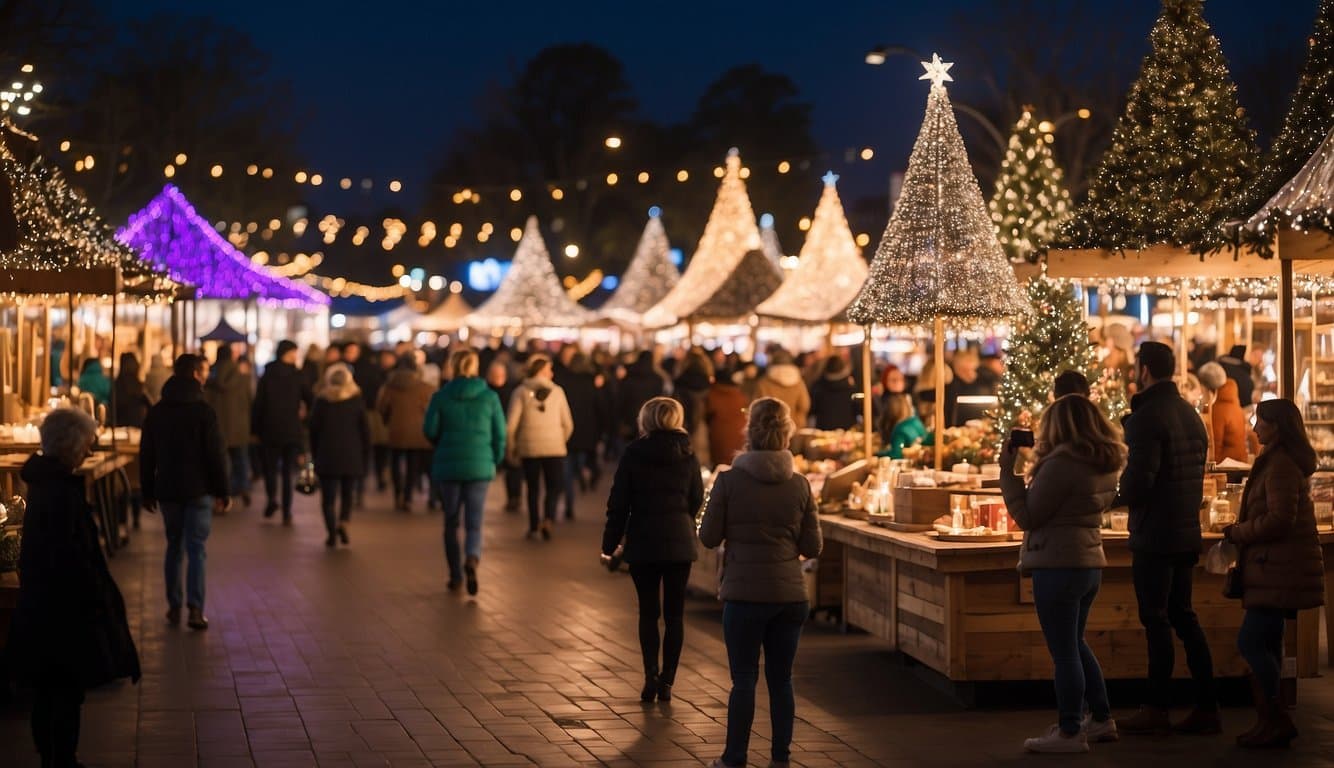 The bustling Houston Ballet Nutcracker Market Christmas Markets in Texas, 2024, are filled with festive vendors, twinkling lights, and joyful shoppers