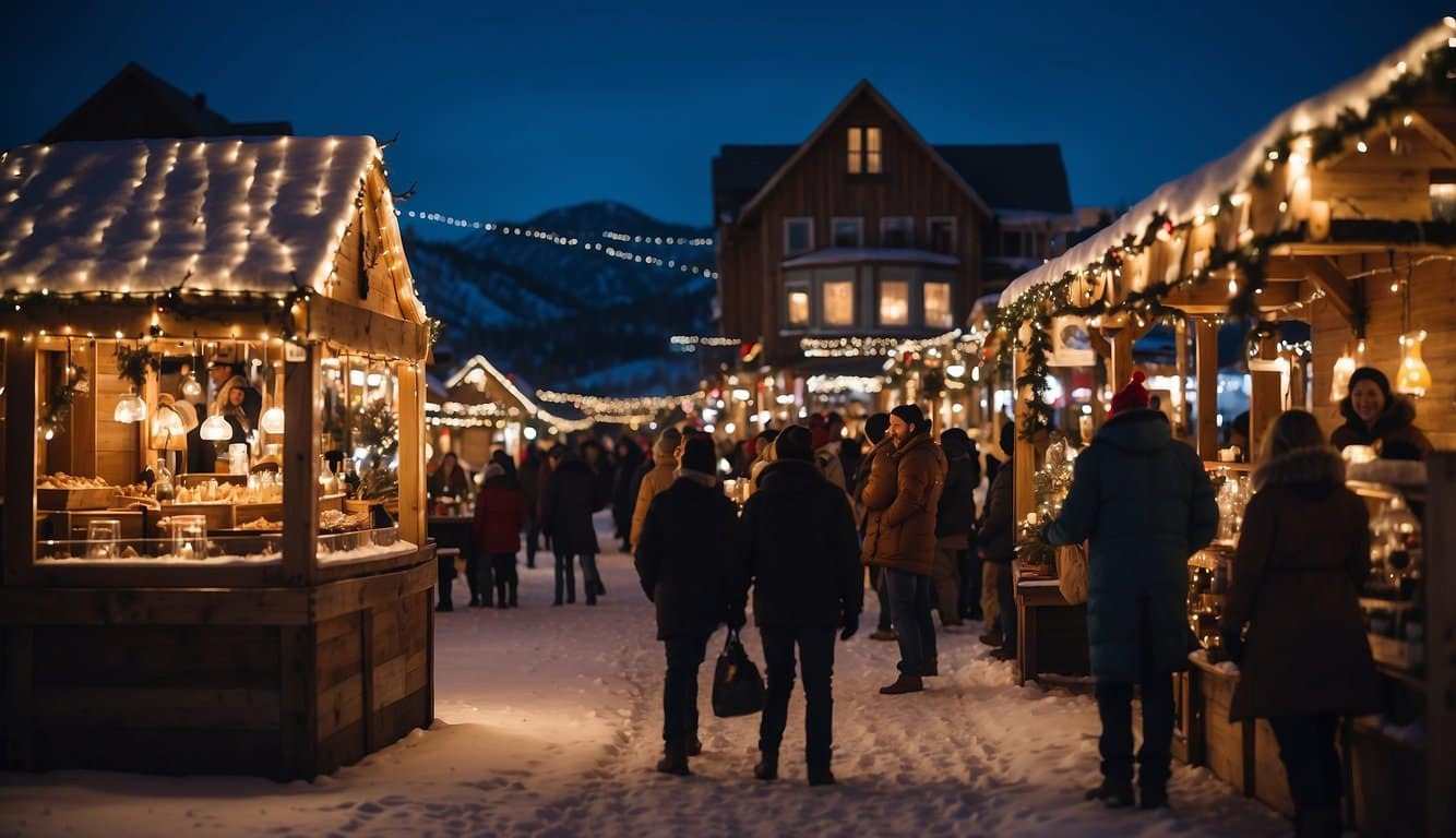 The Rawlins Christmas Festival in Wyoming features bustling Christmas markets with colorful stalls and festive decorations in 2024