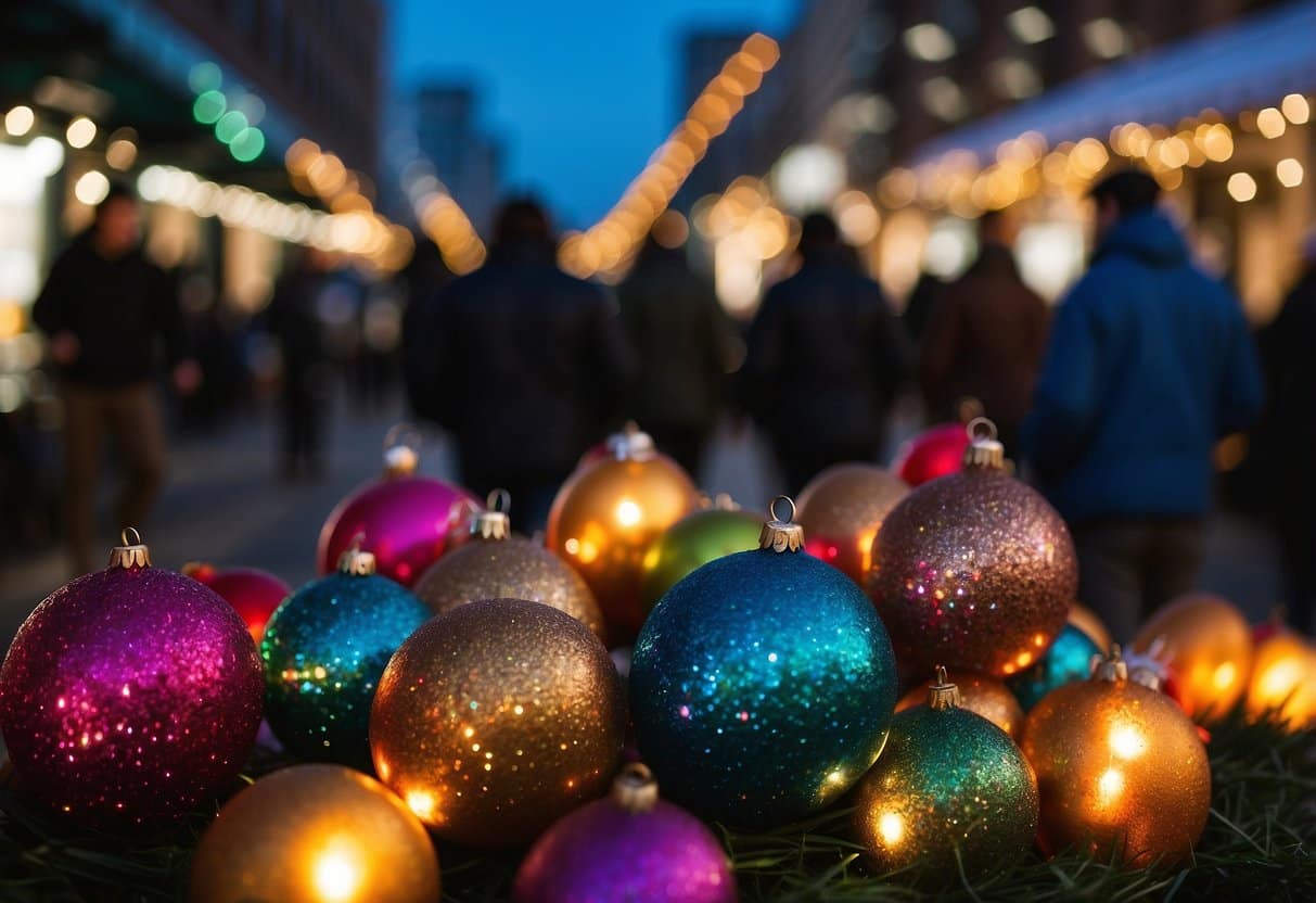 The Albany Holiday Market bustles with festive activity, adorned with twinkling lights and colorful decorations, as vendors showcase their wares in the heart of New York State