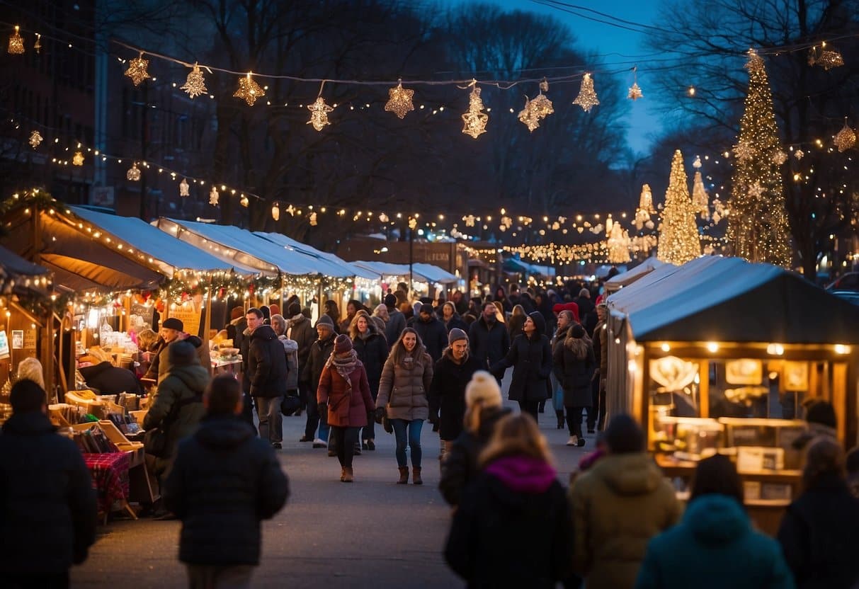 Crowds fill the streets, festive lights twinkle, and the scent of hot cocoa and roasted chestnuts fills the air at the Christmas Markets in New York State 2024