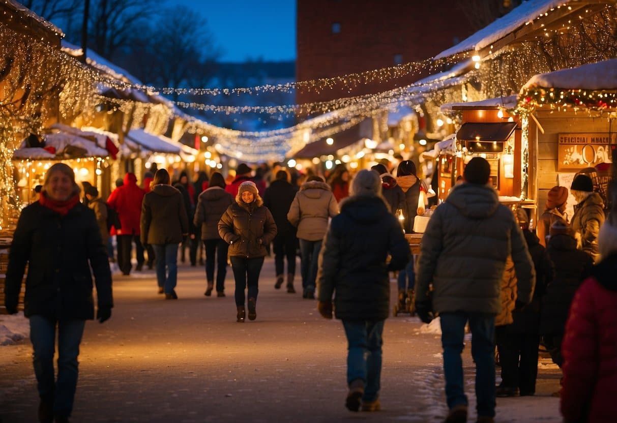 The Billings Holiday Market bustles with festive activity, as vendors display their wares amidst twinkling lights and the scent of hot cocoa fills the air