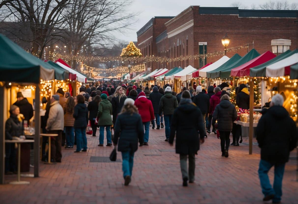 The bustling Downtown Tupelo Holiday Market features festive vendors and twinkling lights, drawing crowds to one of Mississippi's top Christmas markets