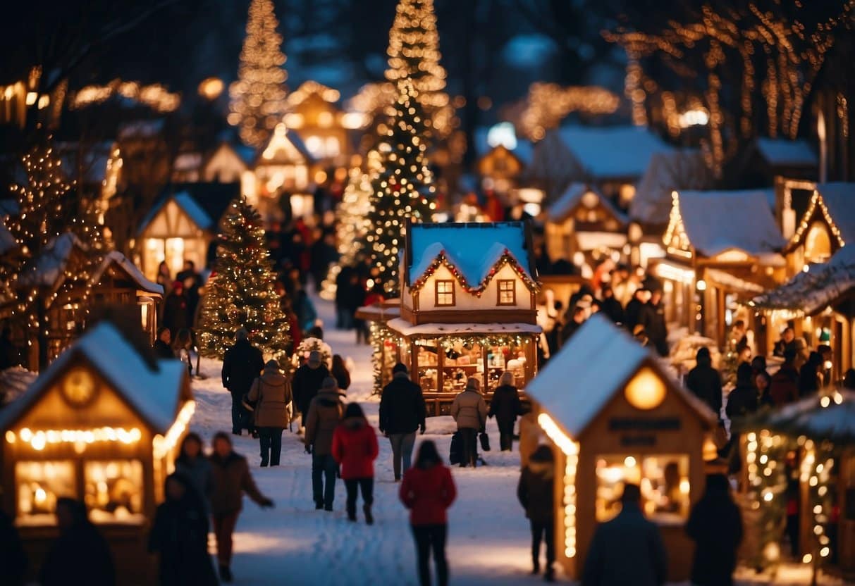 The Bethalto Christmas Village is bustling with festive stalls and twinkling lights, as visitors browse through the top 10 Christmas markets in Illinois