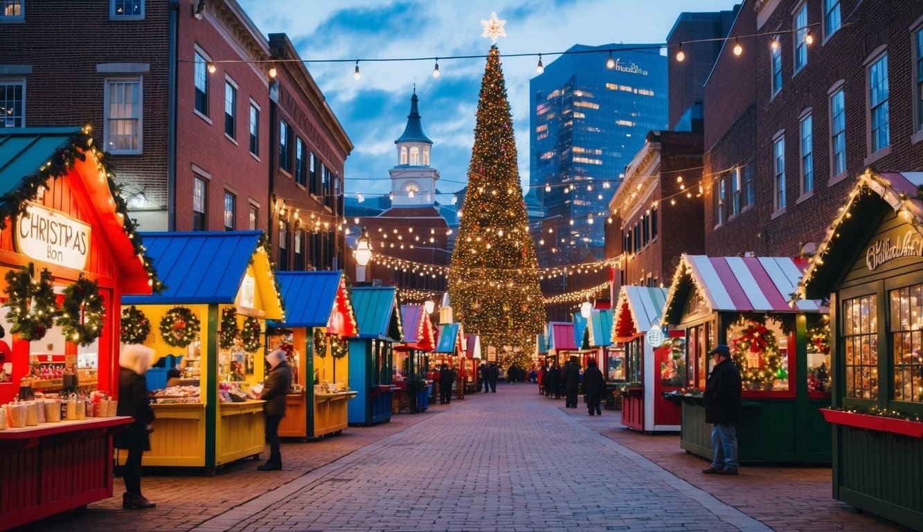 Christmas Markets in the US 2025: Best Festive Destinations and Dates 9 A festive Christmas village with colorful stalls and twinkling lights in Philadelphia, PA