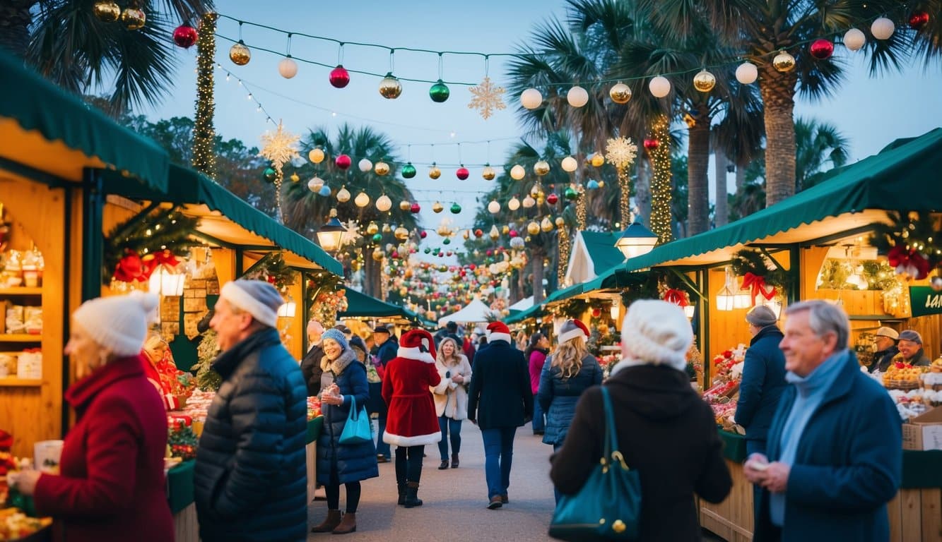 Christmas Markets Florida 2025: Festive Holiday Destinations Across the Sunshine State 4 A bustling Christmas market on Amelia Island, Florida in 2025, filled with festive decorations, holiday treats, and joyful visitors