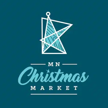 Minnesota’s 50 Best Christmas Markets to Visit in 2025 (You’ll Love #7!) 1 Logo for MN Christmas Market featuring a geometric star above the text "MN Christmas Market" on a teal background.