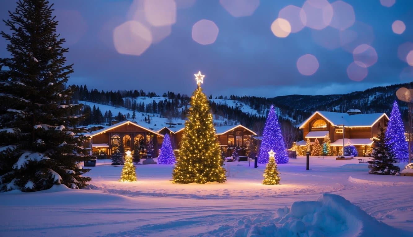 Best Christmas Light Shows in Colorado 2025: Ultimate Guide to Holiday Displays 1 Vibrant light displays adorn snowy landscapes, illuminating trees and buildings in Colorado's best Christmas light shows of 2025
