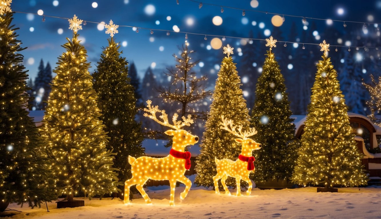Best Christmas Light Displays Illinois 2025: Top 20 Festive Spots to Visit 3 A festive holiday lights display featuring twinkling trees, glowing reindeer, and sparkling snowflakes, creating a magical winter wonderland