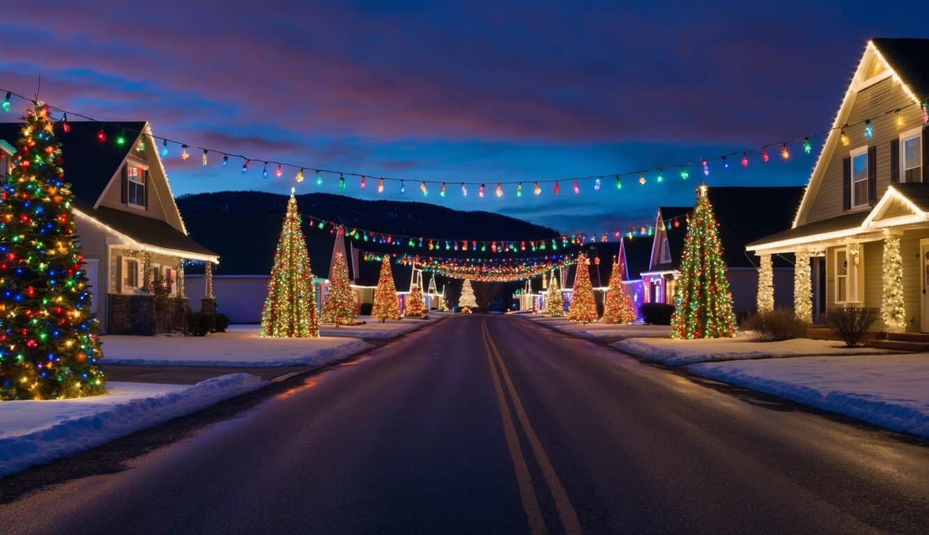 Best Christmas Light Displays Idaho 2025: Must-See Holiday Attractions 4 Colorful Christmas lights adorn every house on Delphic Ct, creating a dazzling display of holiday cheer in Idaho 2025