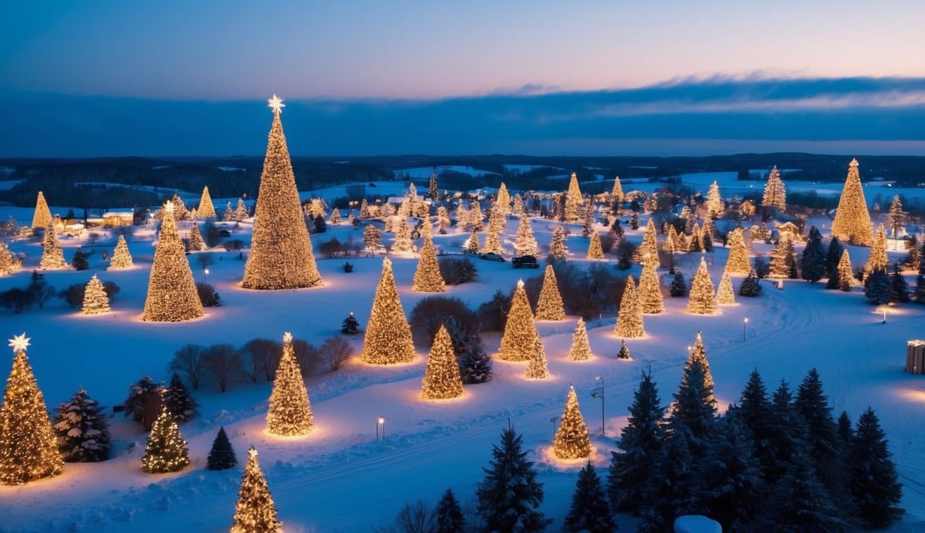 Best Christmas Light Displays Indiana 2025: Must-See Holiday Attractions 5 A sprawling winter wonderland with twinkling lights, towering Christmas trees, and festive decorations covering every inch of the landscape