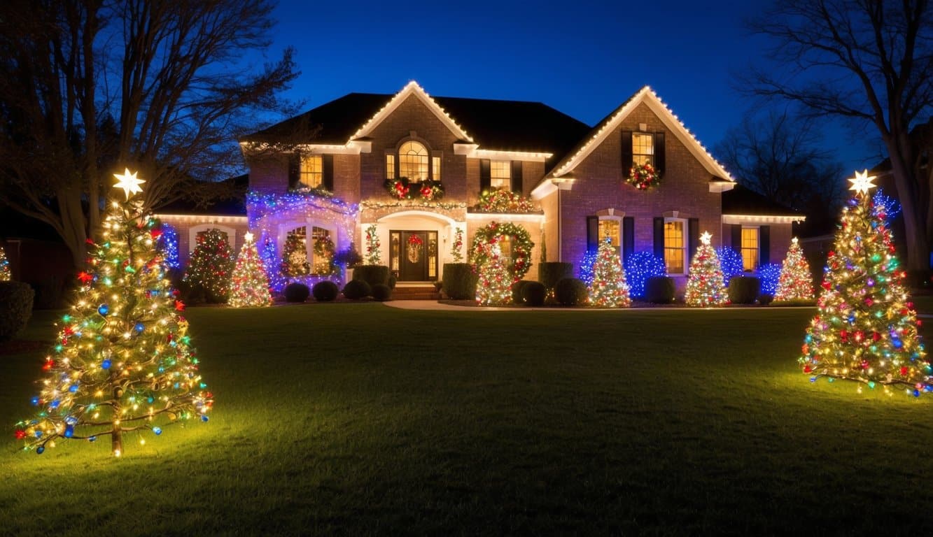 Best Christmas Light Displays Illinois 2025: Top 20 Festive Spots to Visit 3 A grand display of colorful lights adorns the Tarkowski family home, illuminating the yard and house with festive holiday cheer