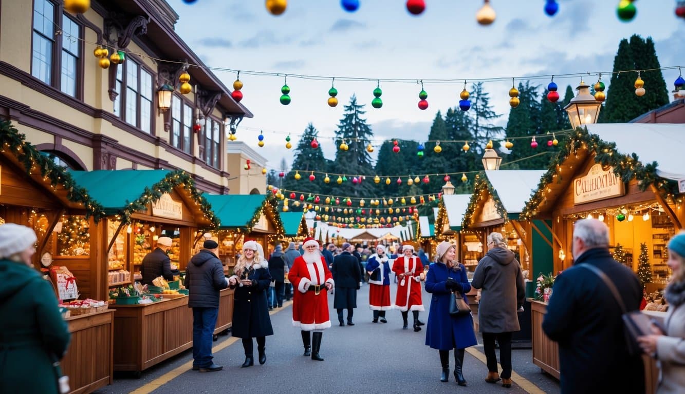 Christmas Markets Washington State 2025: Top 50 Festive Events and Holiday Fairs 3 A bustling Victorian Christmas festival with market stalls, carolers, and festive decorations in Puyallup, Washington State