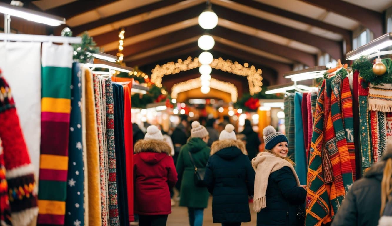 Christmas Markets Minnesota 2025: Top 50 Festive Markets to Visit 9 A bustling holiday market with colorful textiles and festive decorations in Minnesota, 2025