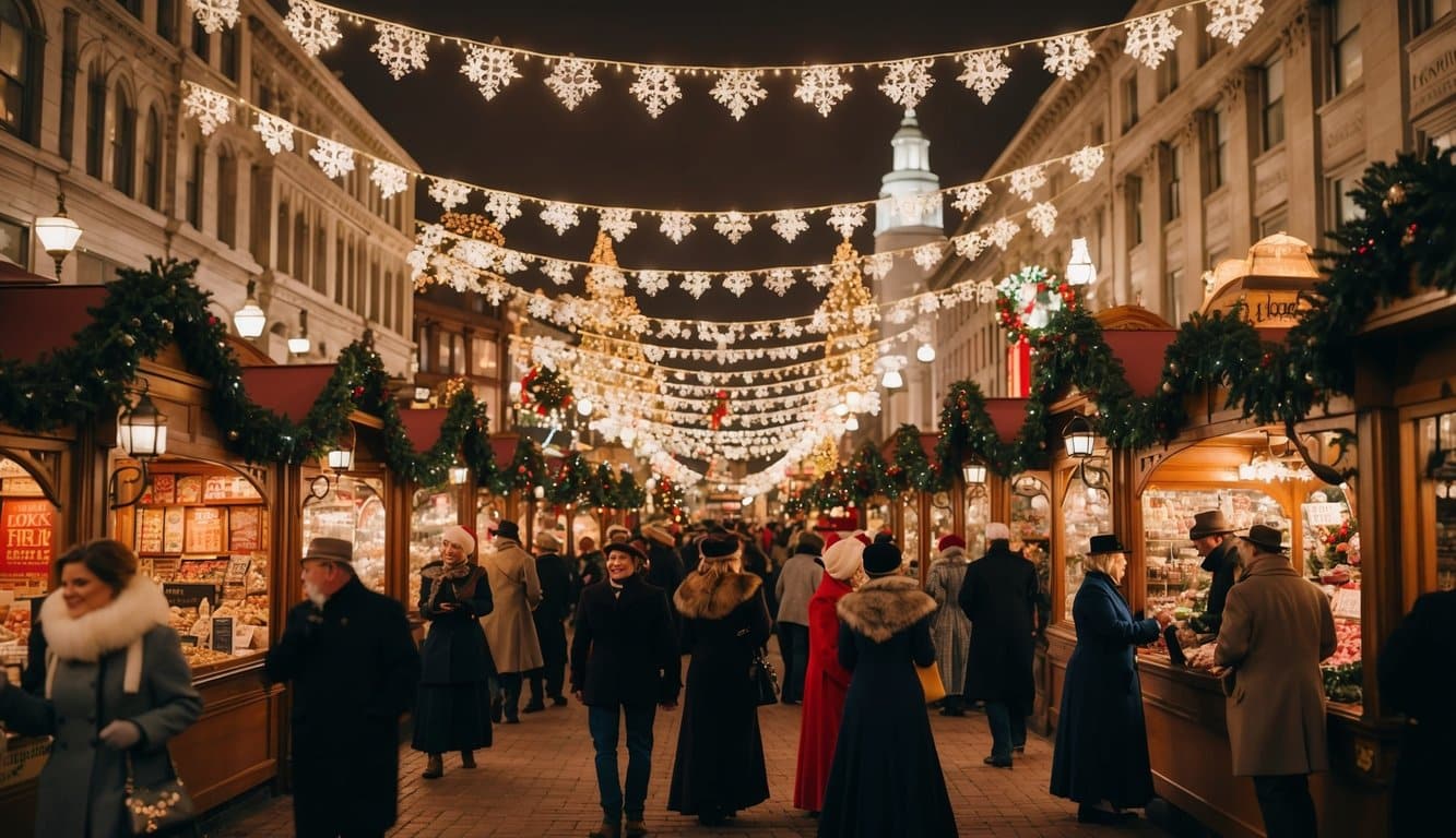 Christmas Markets Southern California 2025: Top 50 Festive Holiday Events and Locations 2 A bustling Victorian Christmas market with carolers, vendors, and festive decorations in San Francisco, 2025