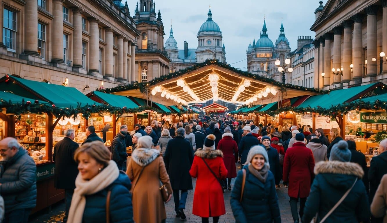 Christmas Markets Washington State 2025: Top 50 Festive Events and Holiday Fairs 1 Victorian Christmas market with festive lights, bustling crowds, and historic architecture