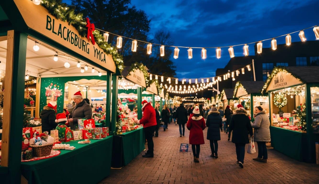 Christmas Markets Virginia 2025: Top 50 Festive Events and Shopping Destinations 7 A festive Christmas market at the Blacksburg YMCA in Virginia, 2025. Stalls filled with holiday crafts, twinkling lights, and joyful atmosphere