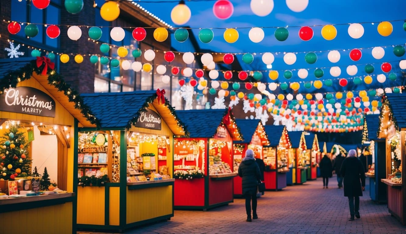 Christmas Markets Ohio 2025: 50 Top Holiday Events and Festive Fairs 5 Colorful outdoor stalls adorned with festive decorations at Ohio's Christmas Markets in 2025
