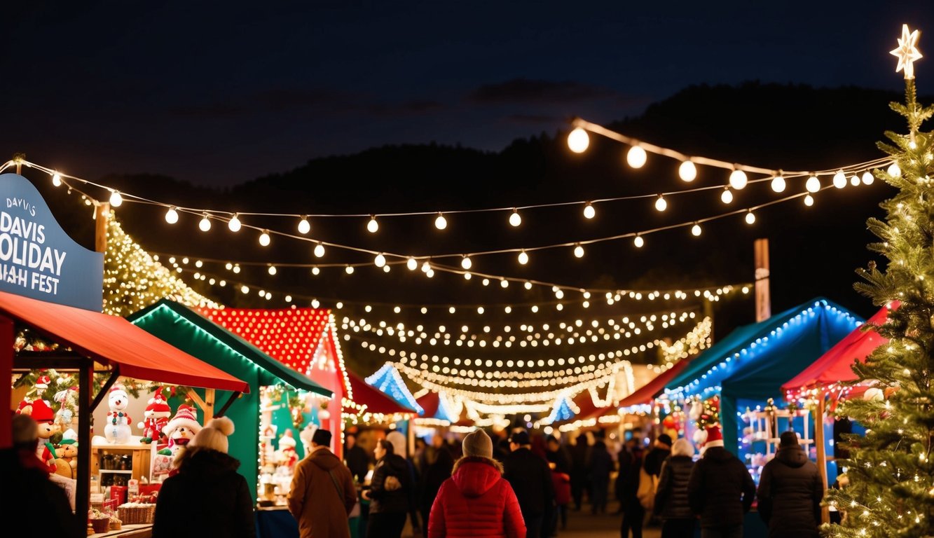 Christmas Markets Northern California 2025: Top Festive Display Events and Locations 8 A festive scene with colorful holiday stalls and twinkling lights at the Davis Holiday Artisan Fest Christmas Markets in Northern California 2025
