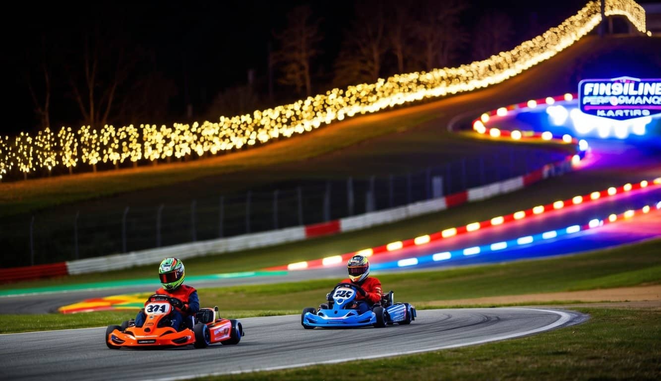 Best Christmas Light Displays Mississippi 2025: Must-See Locations 8 Vibrant Christmas lights illuminate a karting track, creating a festive and colorful display at Finishline Performance Karting in Mississippi