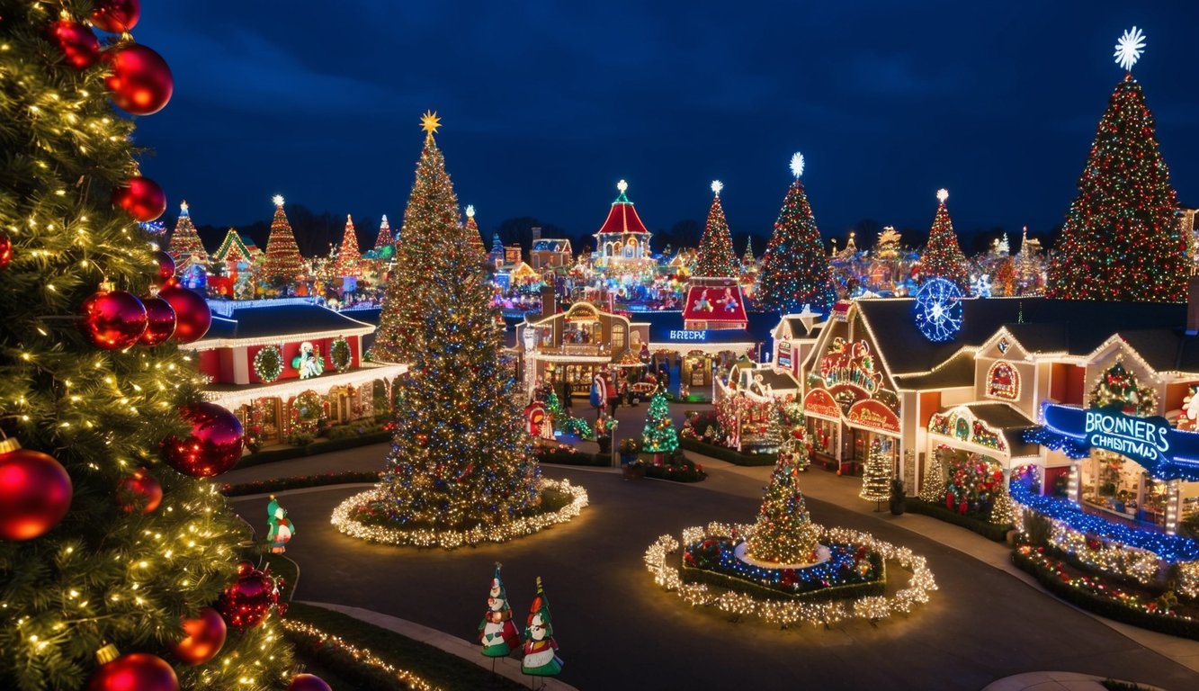 Best Christmas Light Shows Michigan 2025: Top Dazzling Displays to Experience 7 A sprawling display of vibrant Christmas lights illuminating the entire Bronner's Christmas Wonderland, with intricate designs and festive scenes adorning every corner