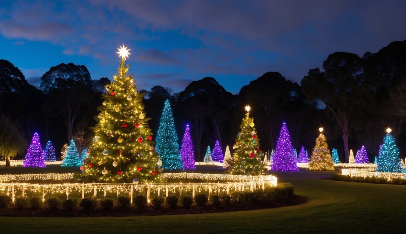 Best Christmas Light Shows Michigan 2025: Top Dazzling Displays to Experience 8 Dow Gardens and Whiting Forest illuminated with vibrant Christmas lights, creating a magical display of color and festive cheer