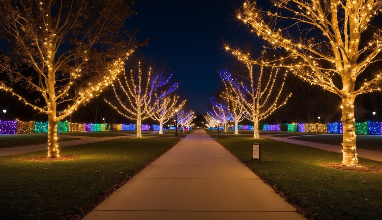 Best Christmas Light Shows Michigan 2025: Top Dazzling Displays to Experience 4 Hines Park ablaze with colorful Christmas lights, illuminating the trees and pathways, creating a festive and magical atmosphere in Michigan 2025