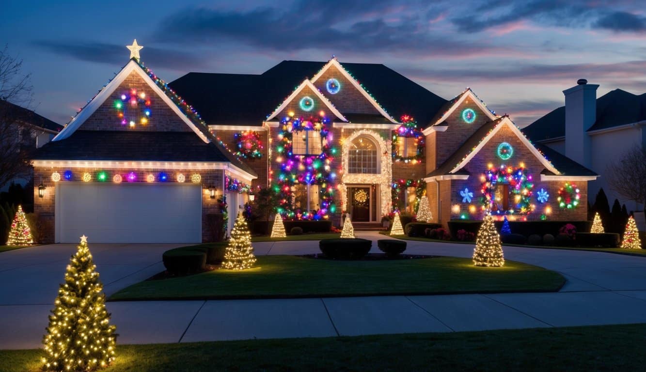 Best Christmas Light Shows Missouri 2025: Top 20 Dazzling Holiday Displays 6 A sprawling suburban home adorned with colorful, twinkling lights and festive decorations, creating a dazzling Christmas light show