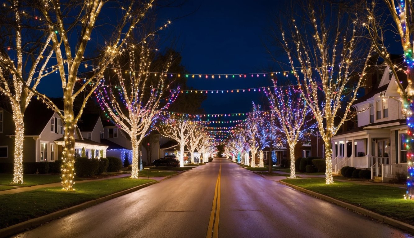 Best Christmas Light Shows Michigan 2025: Top Dazzling Displays to Experience 6 A colorful array of twinkling lights adorns the trees, houses, and streets, creating a festive and enchanting atmosphere in South Lyon, Michigan