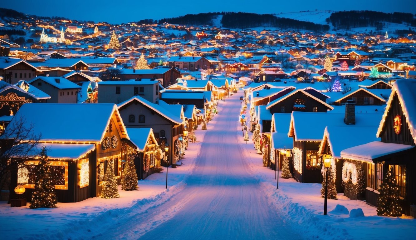 Best Christmas Light Shows New Hampshire 2025: Dazzling Displays for the Holiday Season 7 A sprawling village aglow with colorful, twinkling lights. Festive displays and sparkling decorations line the snowy streets, creating a magical holiday wonderland