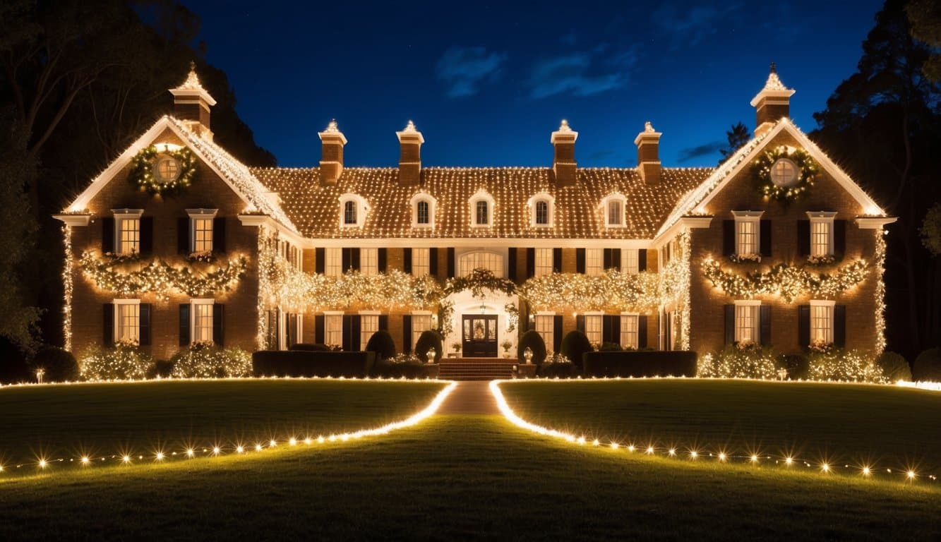 Best Christmas Light Displays New Jersey 2025: Must-See Holiday Attractions 3 A grand, sprawling house adorned with an extravagant display of twinkling Christmas lights, illuminating the night sky with a festive and enchanting glow