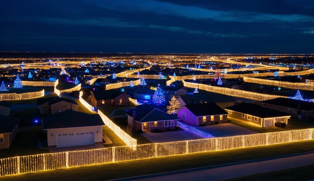 Best Christmas Light Shows Nebraska 2025: Dazzling Displays to See 2 Vibrant, synchronized lights illuminate a sprawling Nebraska neighborhood, creating a mesmerizing Christmas light show in 2025