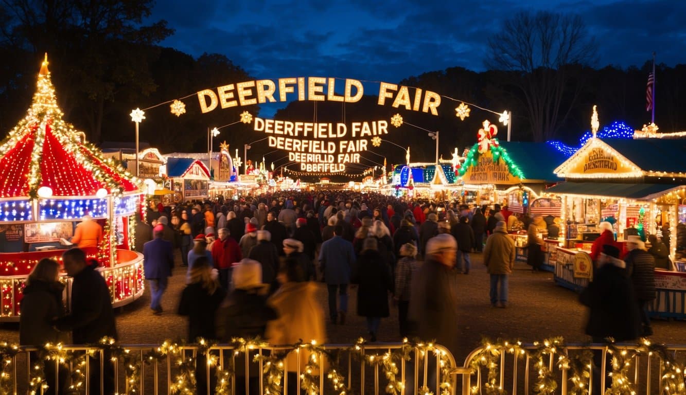 Best Christmas Light Shows New Hampshire 2025: Dazzling Displays for the Holiday Season 5 Vibrant, twinkling Christmas lights adorn every stall and ride at the Deerfield Fair, casting a warm, festive glow over the bustling crowds