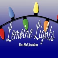 Louisiana’s Ultimate 2025 Christmas Light Displays: Discover The Most Magical, Must-See Holiday Shows You Can’t Miss! 6 A string of colorful holiday lights above the text "Lemoine Lights, Moss Bluff, Louisiana" on a blue background.